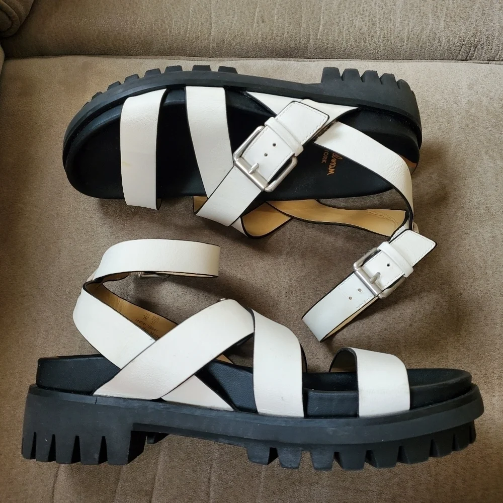 Sam Edelman Women Eleanora Sandal Shoe Size 7 Lug Sole Leather Ankle Strap